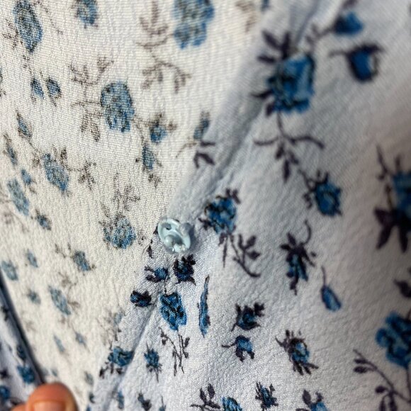 Wild Fable Target Light Blue Floral A-Line Faux Wrap Dress Size Medium - Picture 8 of 11